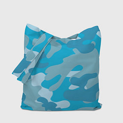 Сумка-шопер Камуфляж военный синий, цвет: 3D-принт