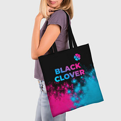Сумка-шопер Black Clover - neon gradient: символ сверху, цвет: 3D-принт — фото 2