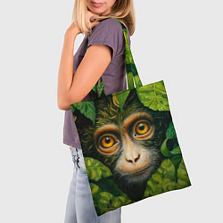 Сумка-шопер Обезьянка в джунгли, цвет: 3D-принт — фото 2