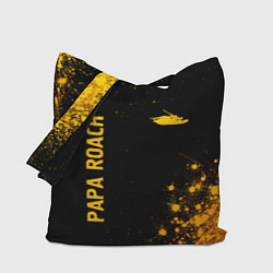 Сумка-шопер Papa Roach - gold gradient: надпись, символ, цвет: 3D-принт