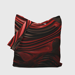 Сумка-шопер Кожаная красная и черная текстура, цвет: 3D-принт
