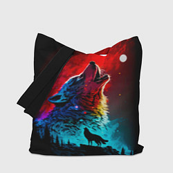 Сумка-шопер Волки воют на луну, цвет: 3D-принт