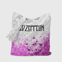 Сумка-шопер Led Zeppelin rock legends: символ сверху, цвет: 3D-принт