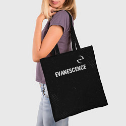 Сумка-шопер Evanescence glitch на темном фоне: символ сверху, цвет: 3D-принт — фото 2