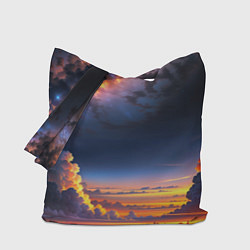 Сумка-шопер Млечный путь и облака на закате, цвет: 3D-принт