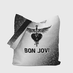 Сумка-шоппер Bon Jovi glitch на светлом фоне