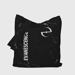 Сумка-шопер Evanescence glitch на темном фоне: надпись, символ, цвет: 3D-принт