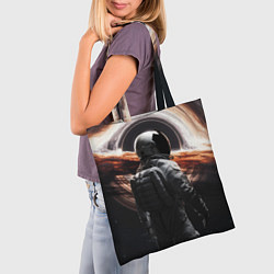 Сумка-шопер Черная дыра - космонавт, цвет: 3D-принт — фото 2