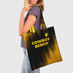 Сумка-шопер Cowboy Bebop - gold gradient: символ сверху, цвет: 3D-принт — фото 2
