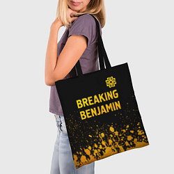 Сумка-шопер Breaking Benjamin - gold gradient: символ сверху, цвет: 3D-принт — фото 2