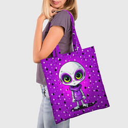 Сумка-шопер Alien - purple color, цвет: 3D-принт — фото 2