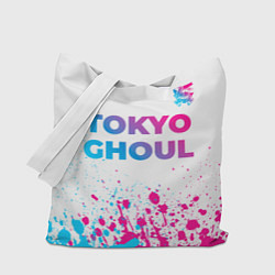 Сумка-шопер Tokyo Ghoul neon gradient style: символ сверху, цвет: 3D-принт