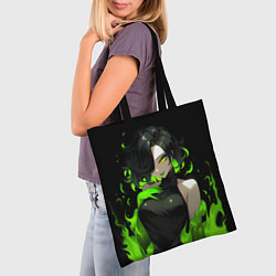 Сумка-шопер Токсичная девушка - зеленый, цвет: 3D-принт — фото 2