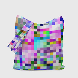 Сумка-шопер Пиксельная яркая абстракция, цвет: 3D-принт