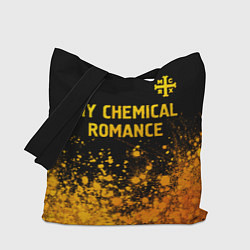 Сумка-шопер My Chemical Romance - gold gradient: символ сверху, цвет: 3D-принт