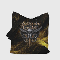 Сумка-шоппер Baldurs Gate 3 logo gold black