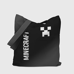 Сумка-шопер Minecraft glitch на темном фоне: надпись, символ, цвет: 3D-принт