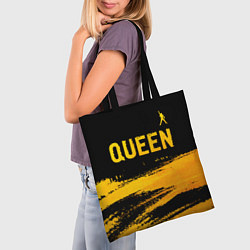Сумка-шопер Queen - gold gradient: символ сверху, цвет: 3D-принт — фото 2