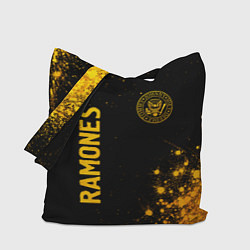 Сумка-шоппер Ramones - gold gradient: надпись, символ