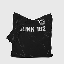 Сумка-шопер Blink 182 glitch на темном фоне: символ сверху, цвет: 3D-принт