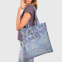 Сумка-шопер Серые и голубые пирамиды, цвет: 3D-принт — фото 2