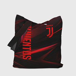 Сумка-шопер Juventus black red logo, цвет: 3D-принт