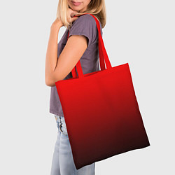Сумка-шопер Градиент красно-чёрный, цвет: 3D-принт — фото 2