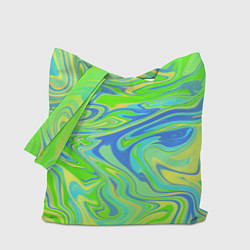 Сумка-шопер Неоновая абстракция волны, цвет: 3D-принт