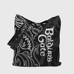 Сумка-шопер Балдурс гейт 3 - черный дракон, цвет: 3D-принт