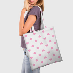 Сумка-шопер Просто сердечки, цвет: 3D-принт — фото 2