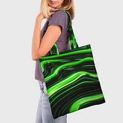 Сумка-шопер Зеленые объемные элементы, цвет: 3D-принт — фото 2