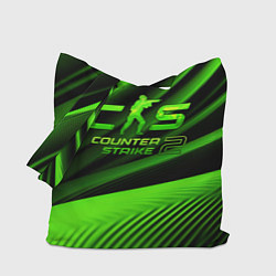Сумка-шопер CS2 Counter strike green logo, цвет: 3D-принт
