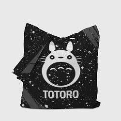 Сумка-шоппер Totoro glitch на темном фоне