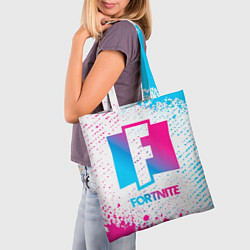 Сумка-шопер Fortnite neon gradient style, цвет: 3D-принт — фото 2