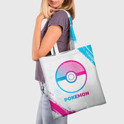 Сумка-шопер Pokemon neon gradient style, цвет: 3D-принт — фото 2