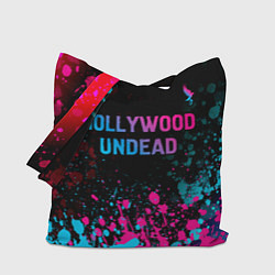 Сумка-шопер Hollywood Undead - neon gradient: символ сверху, цвет: 3D-принт