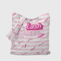 Сумка-шопер Lash queen - pink Barbie pattern, цвет: 3D-принт