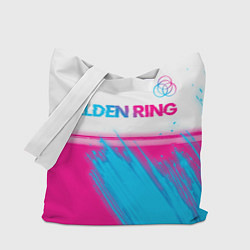 Сумка-шопер Elden Ring neon gradient style: символ сверху, цвет: 3D-принт