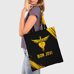 Сумка-шопер Bon Jovi - gold gradient, цвет: 3D-принт — фото 2