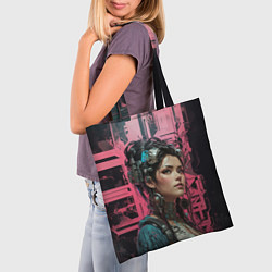 Сумка-шопер Девушка в кибернетическом пространстве, цвет: 3D-принт — фото 2