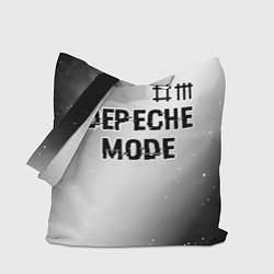 Сумка-шоппер Depeche Mode glitch на светлом фоне: символ сверху