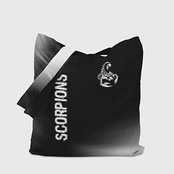 Сумка-шоппер Scorpions glitch на темном фоне вертикально