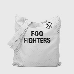 Сумка-шоппер Foo Fighters glitch на светлом фоне посередине