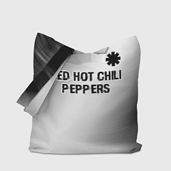 Сумка-шопер Red Hot Chili Peppers glitch на светлом фоне посер, цвет: 3D-принт