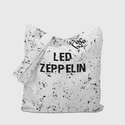 Сумка-шоппер Led Zeppelin glitch на светлом фоне посередине