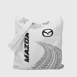 Сумка-шоппер Mazda speed на светлом фоне со следами шин вертика