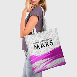 Сумка-шопер Thirty Seconds to Mars rock legends посередине, цвет: 3D-принт — фото 2
