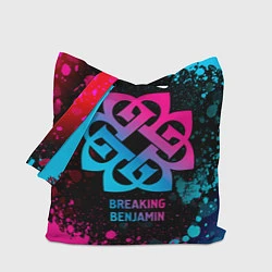 Сумка-шопер Breaking Benjamin - neon gradient, цвет: 3D-принт