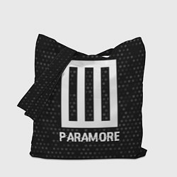 Сумка-шоппер Paramore glitch на темном фоне
