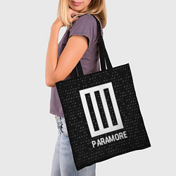 Сумка-шопер Paramore glitch на темном фоне, цвет: 3D-принт — фото 2